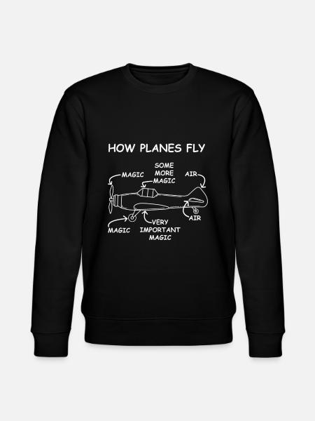 Flyvemaskine piloter flyvning flyvende maskine flyvning - Stanley/Stella økologisk unisex-sweatshirt CHANGER  - sort
