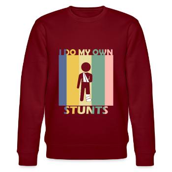 Gebrochener Arm Knochen Genesung Verletzung - Stanley/Stella Unisex Bio-Sweatshirt CHANGER  - Burgunderrot - Vorne - Nik (191cm) & Marisol (170cm)