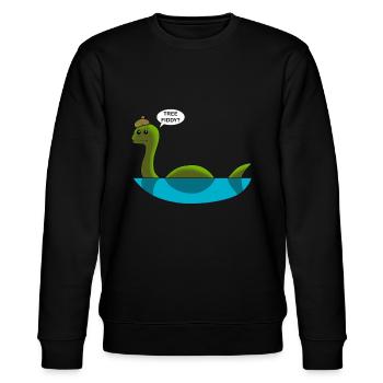 Monster Von Lochness Nessie Mythos Legende - Stanley/Stella Unisex Bio-Sweatshirt CHANGER  - Schwarz - Vorne - Nik (191cm) & Marisol (170cm)