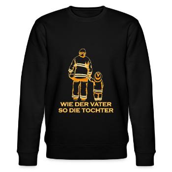 Freiwillige Feuerwehr Tochter Vater Geschenk - Stanley/Stella Unisex Bio-Sweatshirt CHANGER  - Schwarz - Vorne - Nik (191cm) & Marisol (170cm)