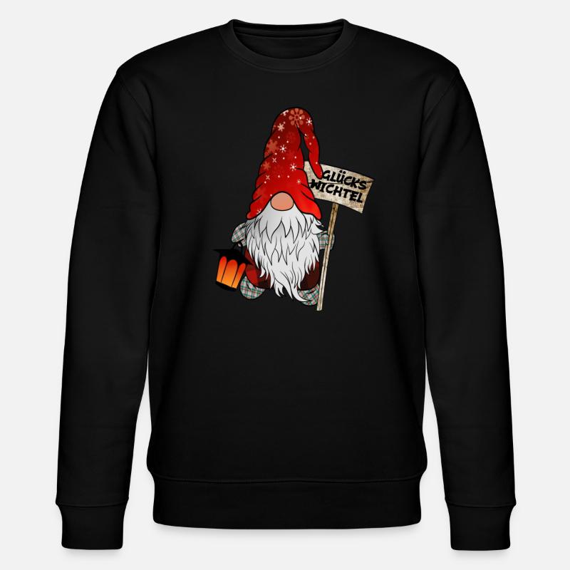 Lucky Gnome – Christmas Gnome - Stanley/Stella CHANGER Unisex Organic Sweatshirt - black