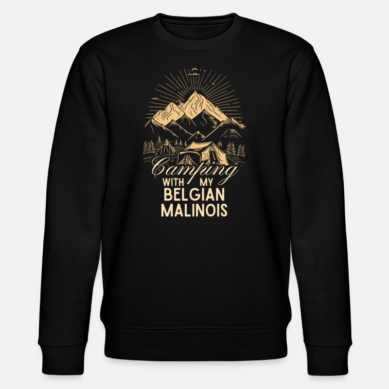 Belgian Malinois Camping - Stanley/Stella CHANGER Unisex Organic Sweatshirt - black