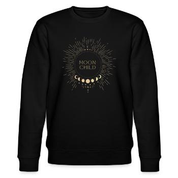 Moon Child - Stanley/Stella Unisex Bio-Sweatshirt CHANGER  - Schwarz - Vorne - Nik (191cm) & Marisol (170cm)