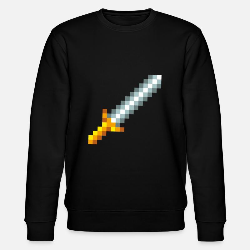 Retro 8-bit Pixel Schwert - Stanley/Stella Unisex Bio-Sweatshirt CHANGER  - Schwarz