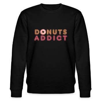Donuts addict pink love - Sweat bio CHANGER Stanley/Stella Unisexe - noir - Devant - Nik (191cm) & Marisol (170cm)