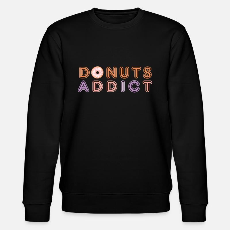 Donuts addict light pink - Stanley/Stella CHANGER Unisex Organic Sweatshirt - black
