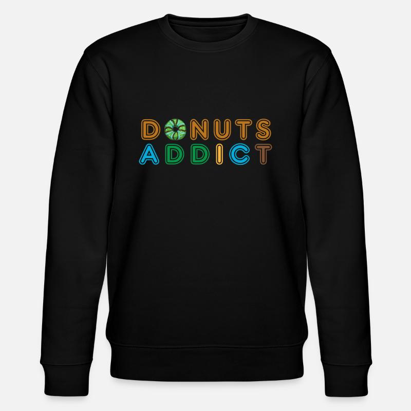 Donuts addict green choco - Stanley/Stella CHANGER Unisex Organic Sweatshirt - black