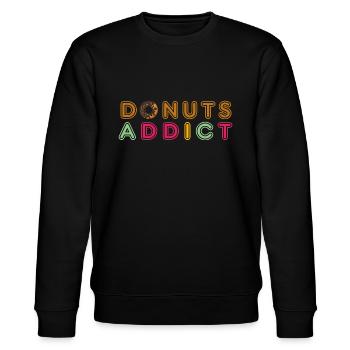 Donuts süchtig choco - Stanley/Stella Unisex Bio-Sweatshirt CHANGER  - Schwarz - Vorne - Nik (191cm) & Marisol (170cm)