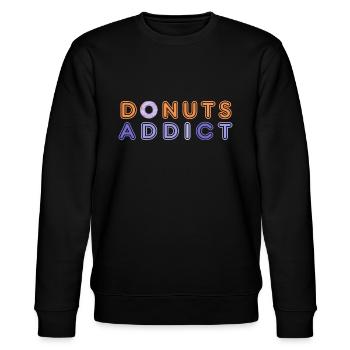 Donuts addict purple - Sweat bio CHANGER Stanley/Stella Unisexe - noir - Devant - Nik (191cm) & Marisol (170cm)