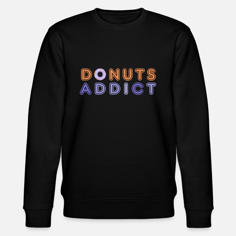 Donuts süchtig lila - Stanley/Stella Unisex Bio-Sweatshirt CHANGER  - Schwarz