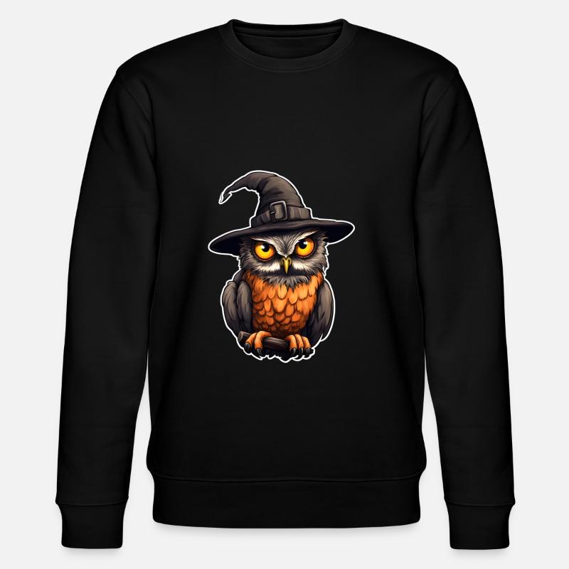 Owl with witch hat Halloween - Stanley/Stella CHANGER Unisex Organic Sweatshirt - black