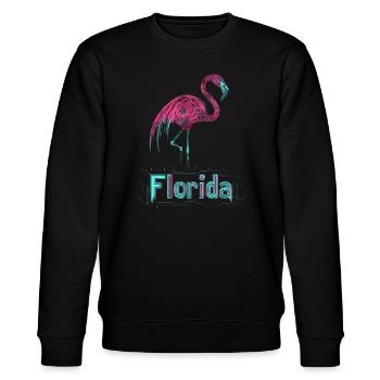 Florida Flamingo neon - Stanley/Stella Unisex Bio-Sweatshirt CHANGER  - Schwarz - Vorne - Nik (191cm) & Marisol (170cm)