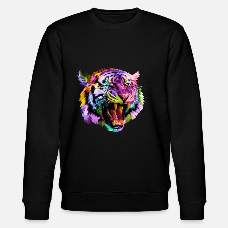 Tiger - Stanley/Stella Unisex Bio-Sweatshirt CHANGER  - Schwarz