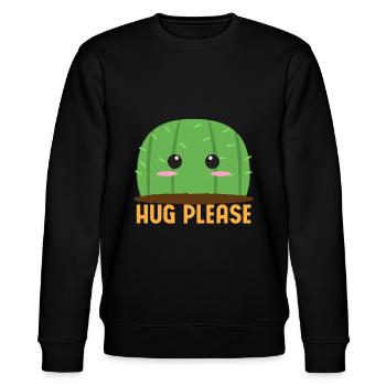 Umarm Mich Bitte Kaktus - Stanley/Stella Unisex Bio-Sweatshirt CHANGER  - Schwarz - Vorne - Nik (191cm) & Marisol (170cm)