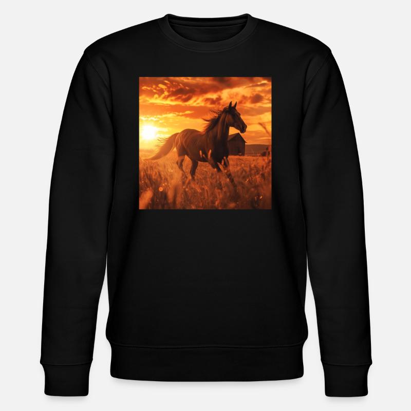 Pferd - Stanley/Stella Unisex Bio-Sweatshirt CHANGER  - Schwarz