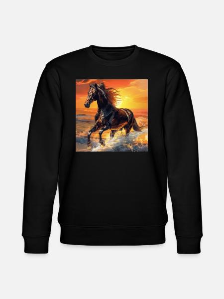 Pferd - Stanley/Stella Unisex Bio-Sweatshirt CHANGER - Schwarz