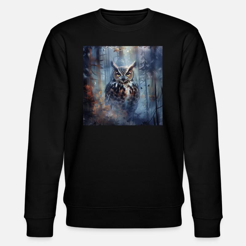Eule - Stanley/Stella Unisex Bio-Sweatshirt CHANGER  - Schwarz