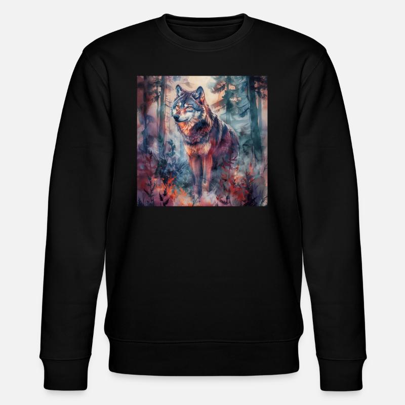 Wolf - Stanley/Stella Unisex Bio-Sweatshirt CHANGER  - Schwarz