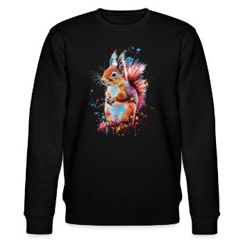 Eichhörnchen - Stanley/Stella Unisex Bio-Sweatshirt CHANGER  - Schwarz - Vorne - Nik (191cm) & Marisol (170cm)