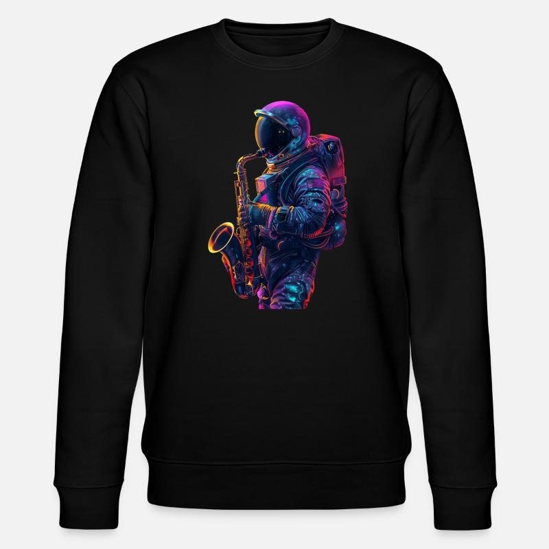 Saxophone astronaute - Sweat bio CHANGER Stanley/Stella Unisexe - noir