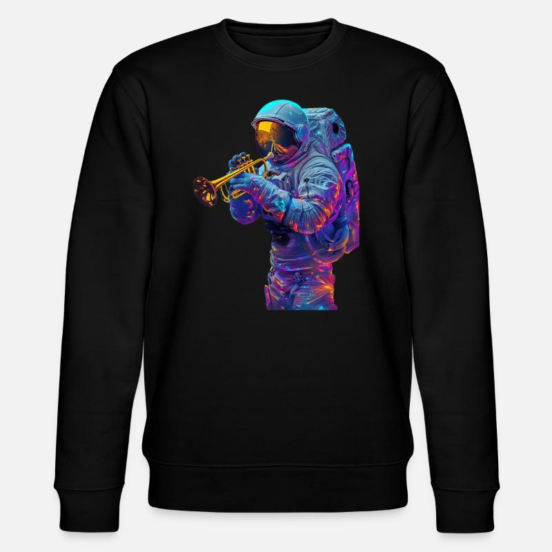 Astronaut Trompete - Stanley/Stella Unisex Bio-Sweatshirt CHANGER  - Schwarz