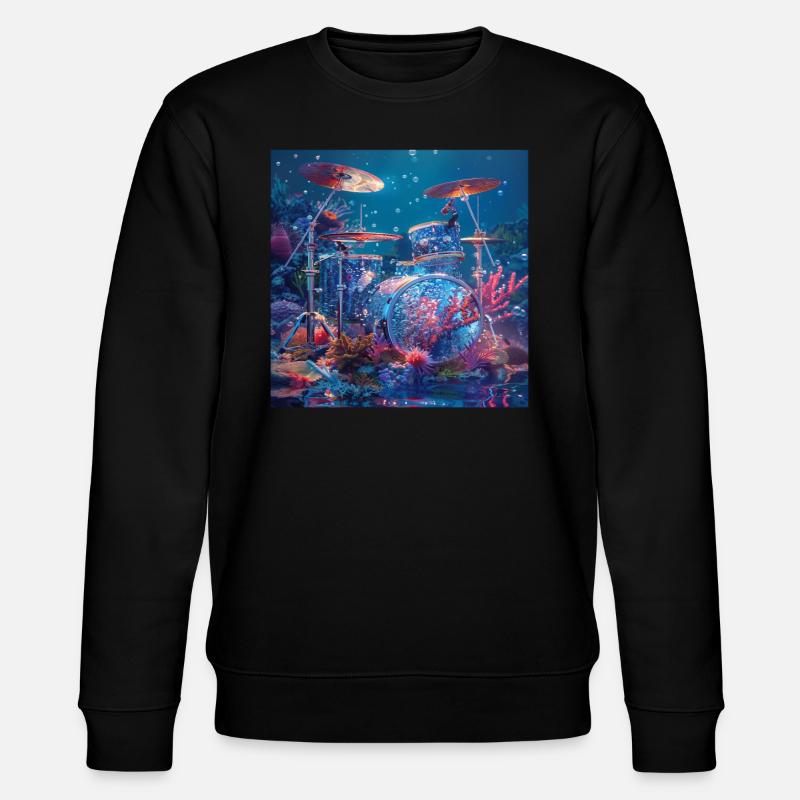 Schlagzeug - Stanley/Stella Unisex Bio-Sweatshirt CHANGER  - Schwarz