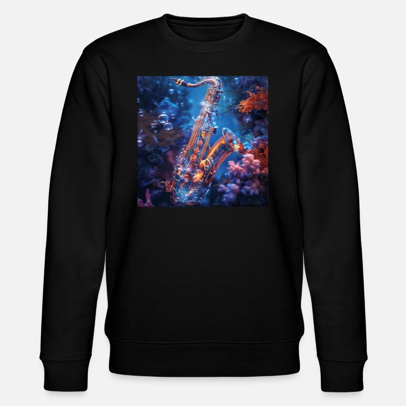 Saxophon - Stanley/Stella Unisex Bio-Sweatshirt CHANGER  - Schwarz