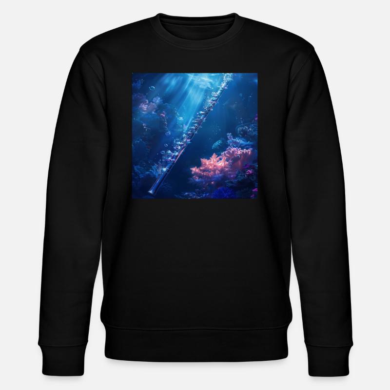 Querflöte - Stanley/Stella Unisex Bio-Sweatshirt CHANGER  - Schwarz