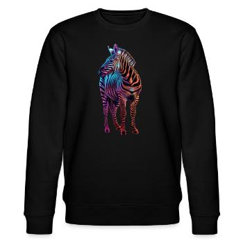 Zebra - Stanley/Stella Unisex Bio-Sweatshirt CHANGER  - Schwarz - Vorne - Nik (191cm) & Marisol (170cm)