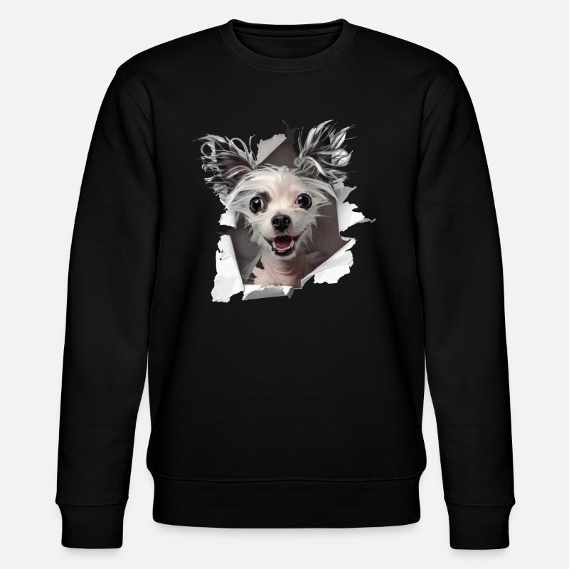 Chinesischer Schopfhund - Stanley/Stella Unisex Bio-Sweatshirt CHANGER  - Schwarz