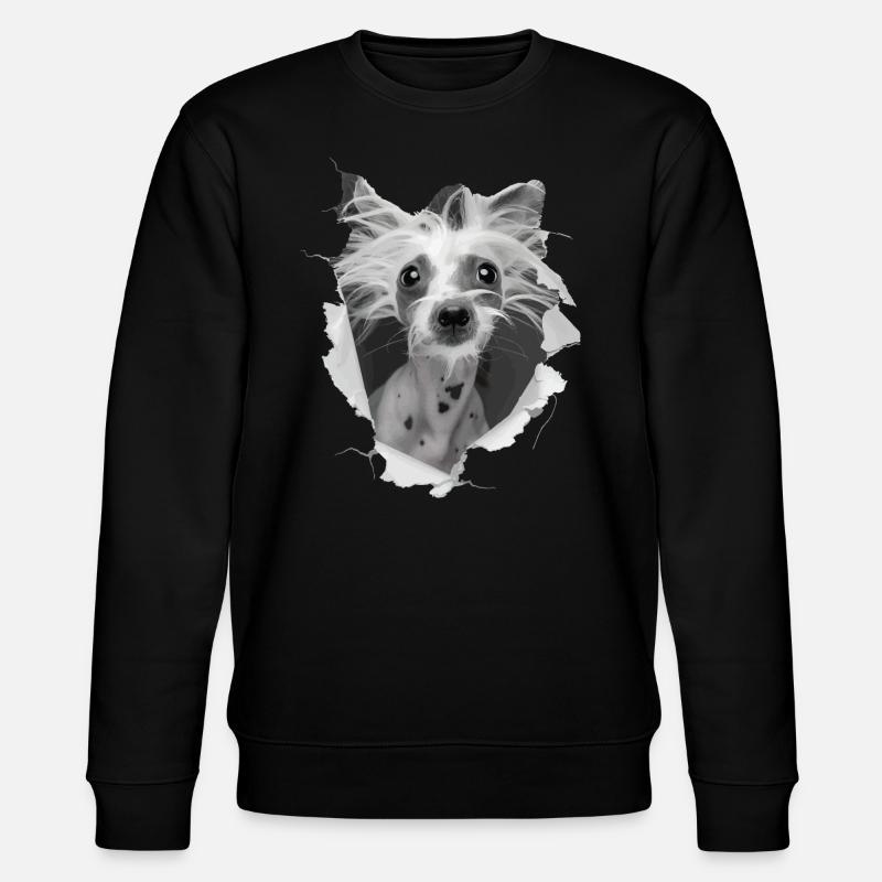 Chinesischer Schopfhund - Stanley/Stella Unisex Bio-Sweatshirt CHANGER  - Schwarz