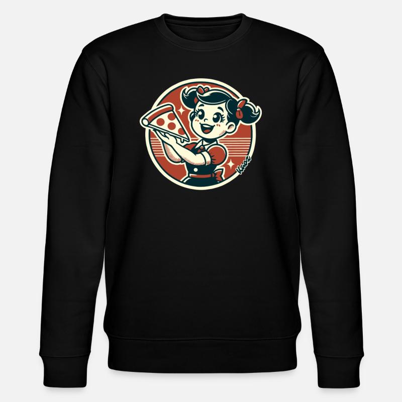Petite fille avec pizza - Sweat bio CHANGER Stanley/Stella Unisexe - noir