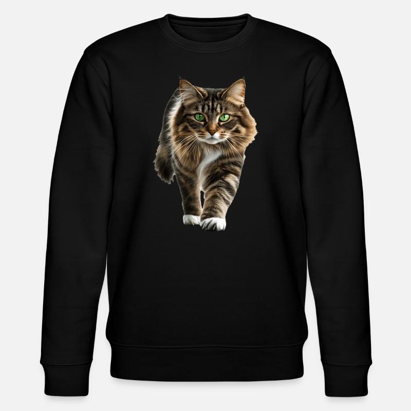 Norwegische Waldkatze - Stanley/Stella Unisex Bio-Sweatshirt CHANGER  - Schwarz