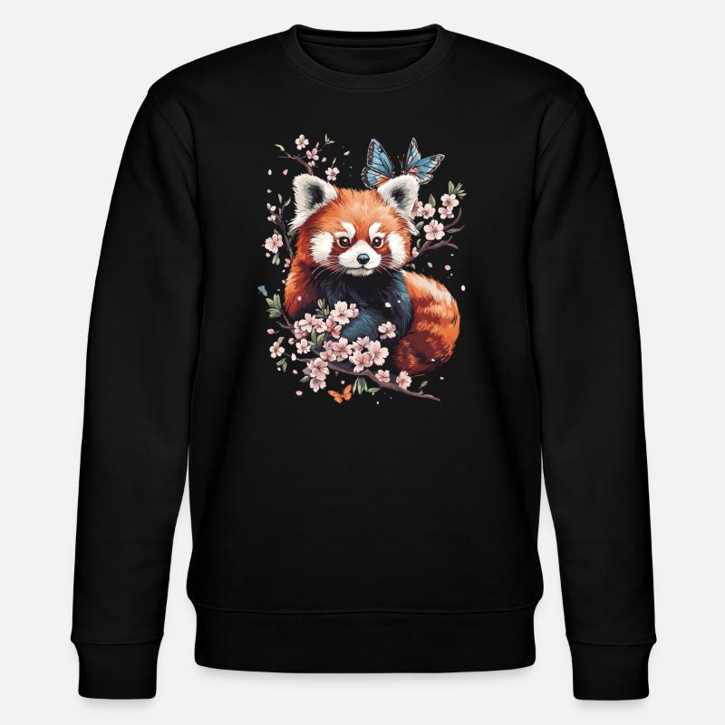 Roter Panda - Stanley/Stella Unisex Bio-Sweatshirt CHANGER  - Schwarz