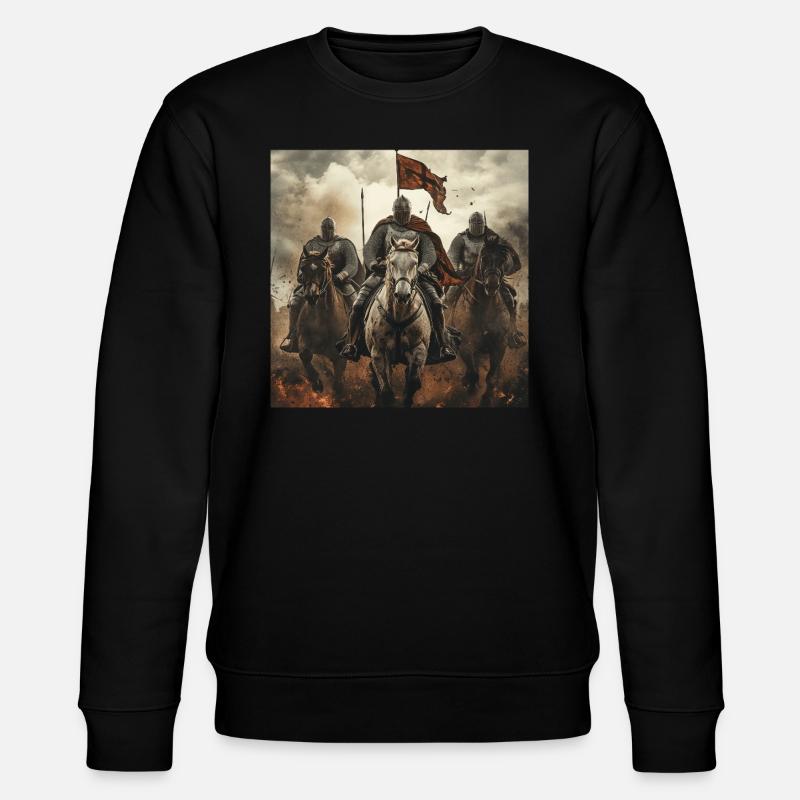 Ritter auf Pferd - Stanley/Stella Unisex Bio-Sweatshirt CHANGER  - Schwarz