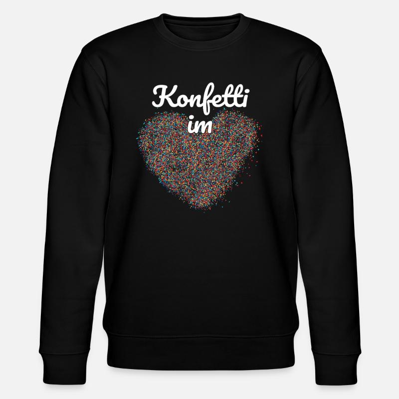 Konfetti im Herz - Stanley/Stella Unisex Bio-Sweatshirt CHANGER  - Schwarz