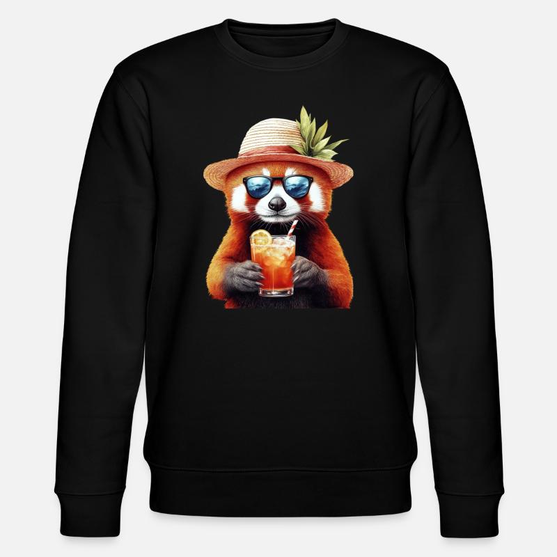 Roter Panda - Stanley/Stella Unisex Bio-Sweatshirt CHANGER  - Schwarz