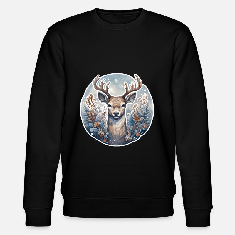 Paysage d’hiver avec des cerfs - Sweat bio CHANGER Stanley/Stella Unisexe - noir