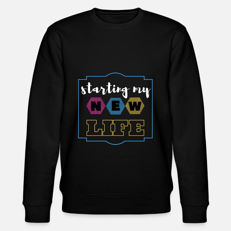 mein neues Leben beginnen - Stanley/Stella Unisex Bio-Sweatshirt CHANGER  - Schwarz