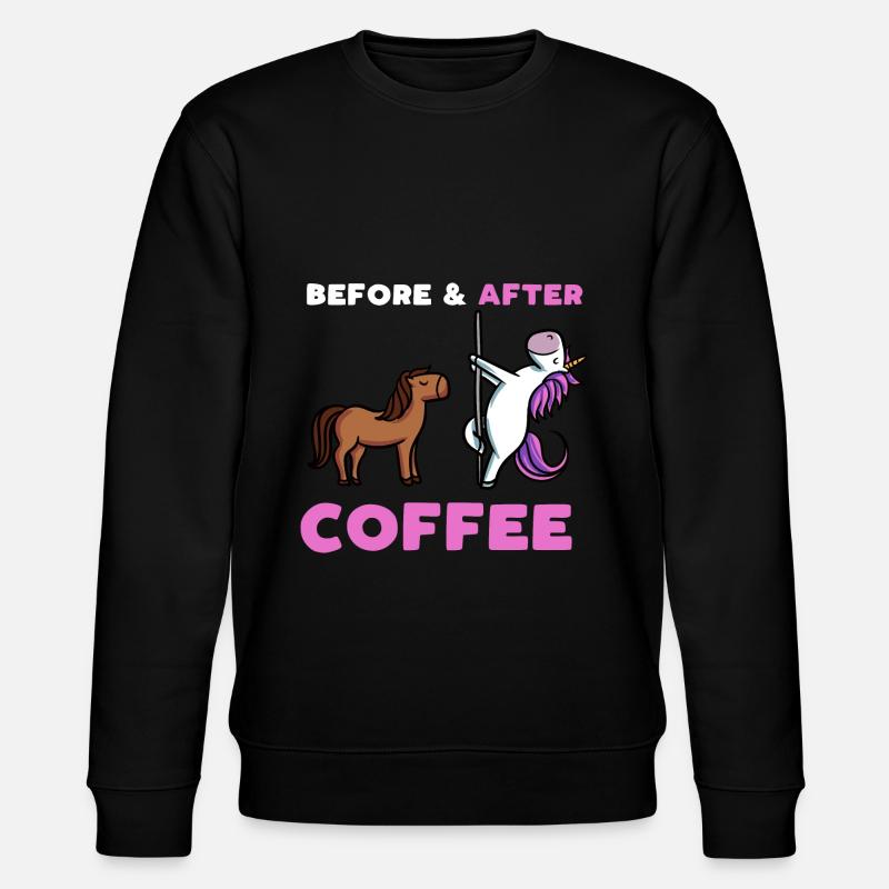 Before Coffee After Coffee - Stanley/Stella Unisex Bio-Sweatshirt CHANGER  - Schwarz