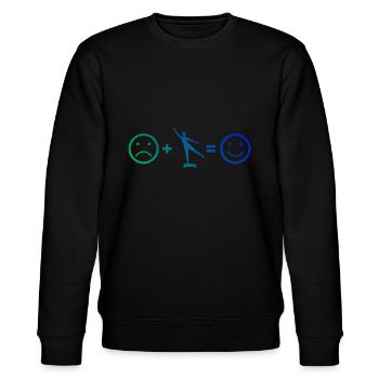 Fitnesstraining Aerobic Körpergymnastik - Stanley/Stella Unisex Bio-Sweatshirt CHANGER  - Schwarz - Vorne - Nik (191cm) & Marisol (170cm)