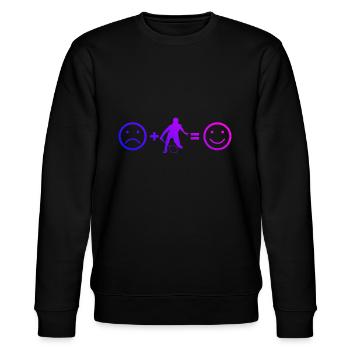 Badmintonspieler Herren Squash Federball Badminton - Stanley/Stella Unisex Bio-Sweatshirt CHANGER  - Schwarz - Vorne - Nik (191cm) & Marisol (170cm)