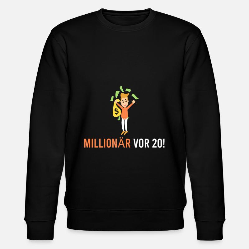 Millionär vor 20! - Stanley/Stella Unisex Bio-Sweatshirt CHANGER  - Schwarz