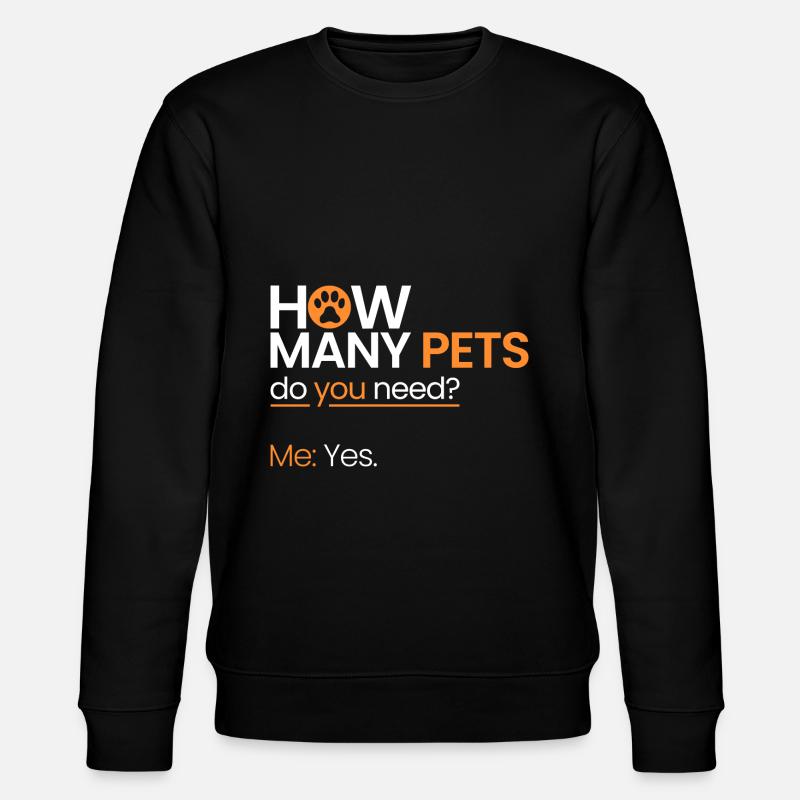 How many pets? - Stanley/Stella CHANGER Unisex Organic Sweatshirt - black