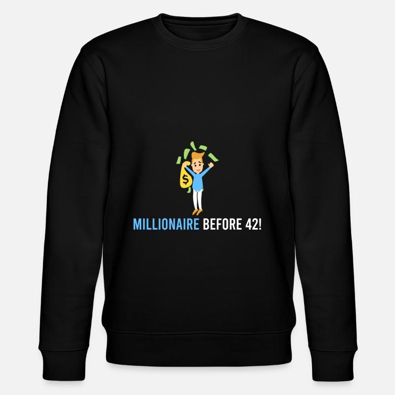 Millionär vor 42! - Stanley/Stella Unisex Bio-Sweatshirt CHANGER  - Schwarz