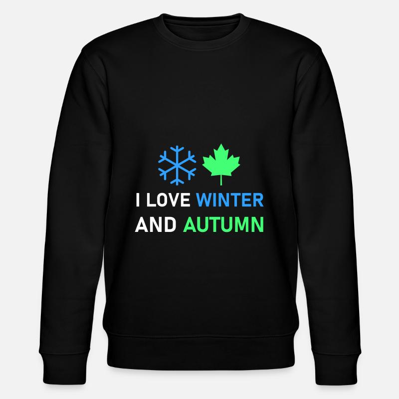 Ich liebe Winter und Herbst - Stanley/Stella Unisex Bio-Sweatshirt CHANGER  - Schwarz