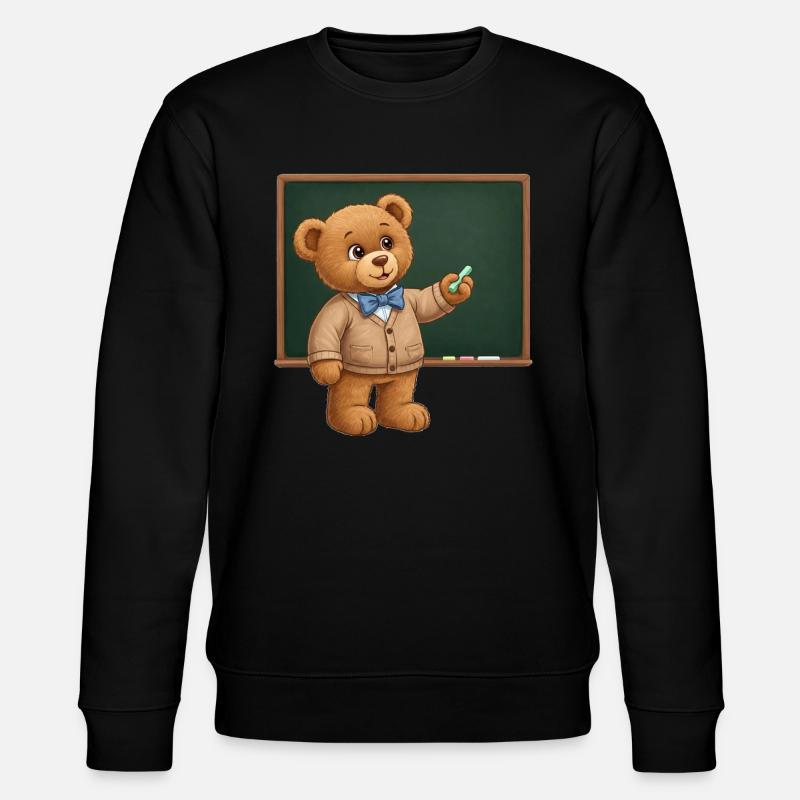 Teddybär Lehrer - Stanley/Stella Unisex Bio-Sweatshirt CHANGER  - Schwarz