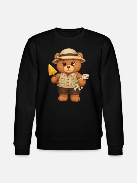 Teddy Bear Archaeologist - Stanley/Stella CHANGER Unisex Organic Sweatshirt - black