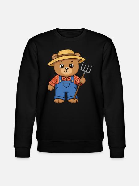 Teddy Bear Farmer - Stanley/Stella CHANGER Unisex Organic Sweatshirt - black