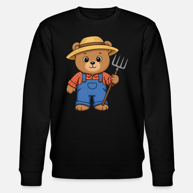 Teddy Bear Farmer - Stanley/Stella CHANGER Unisex Organic Sweatshirt - black